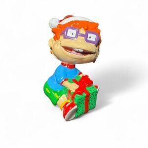 VTG 2003 Rugrats Chuckie Christmas Ornament Santa Hat & Present Nickelodeon